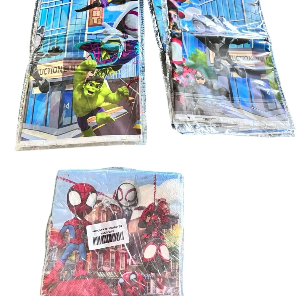 Spider-Man Super Hero Party Decorations Cake Plates Napkins 44Pc Birthday Decor